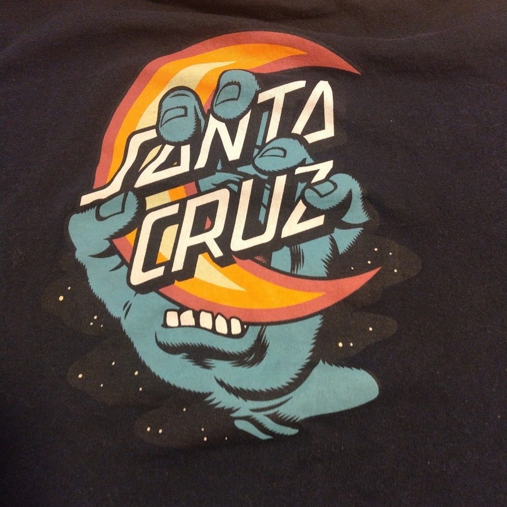 Santa Cruz Skateboarding Tee-Shirt Unisex Medium Black Graphic Back Chest Pocket